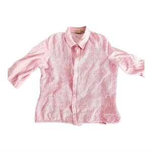 VINTAGE ST. JOHN'S BAY | women's pink gingham blouse | size 1X